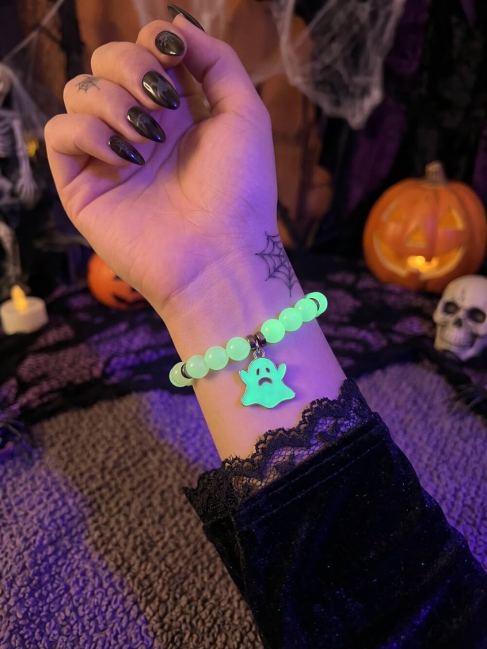 Designs by Forte Glow in the Dark Ghost Stretch Bracelet Spooky Halloween